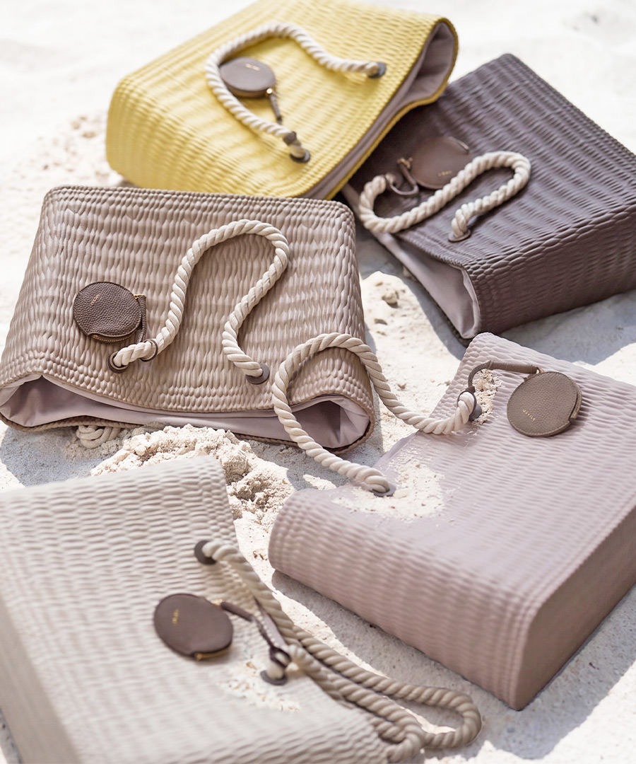 EVA トートバッグ かご風バッグ 巾着