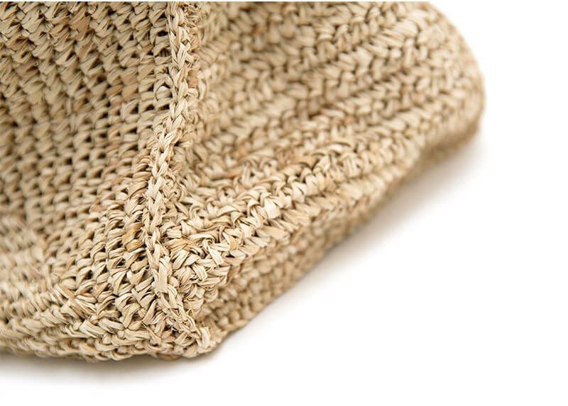  かごバッグ ショルダーバッグ 　ラフィア天然素材×本牛革 Canetta カネッタMサイズ 