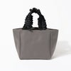 フリルハンドル　トートバッグ　リフカナイロン Sサイズ グレーブラック