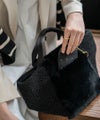 ファー 舟形 トートバッグ　Venemia 　ベネミア