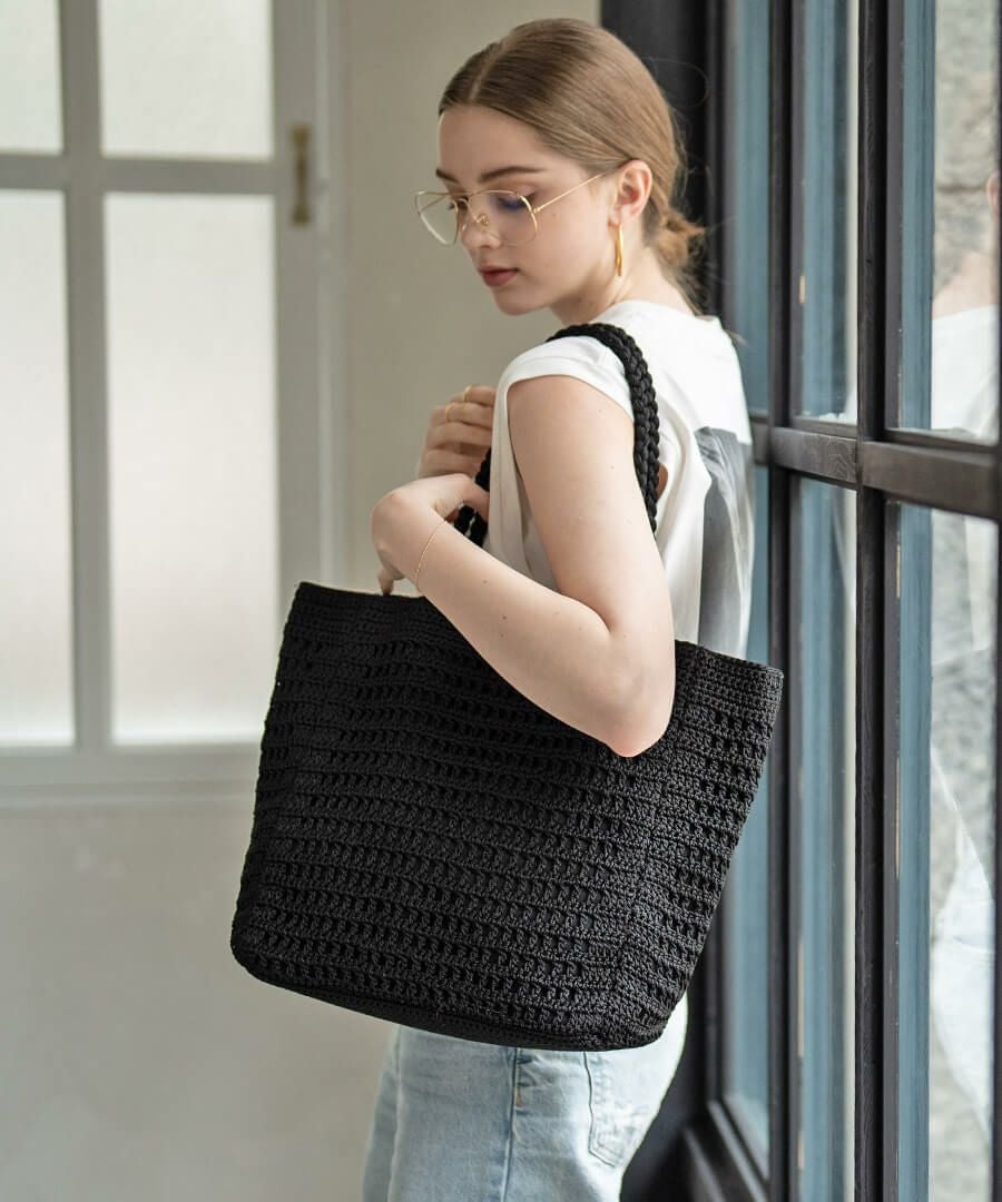  メッシュトートバッグ シンプル 大人 かわいい HAYNI. ヘイニ シルバーバッグ Diniya ディニヤ 