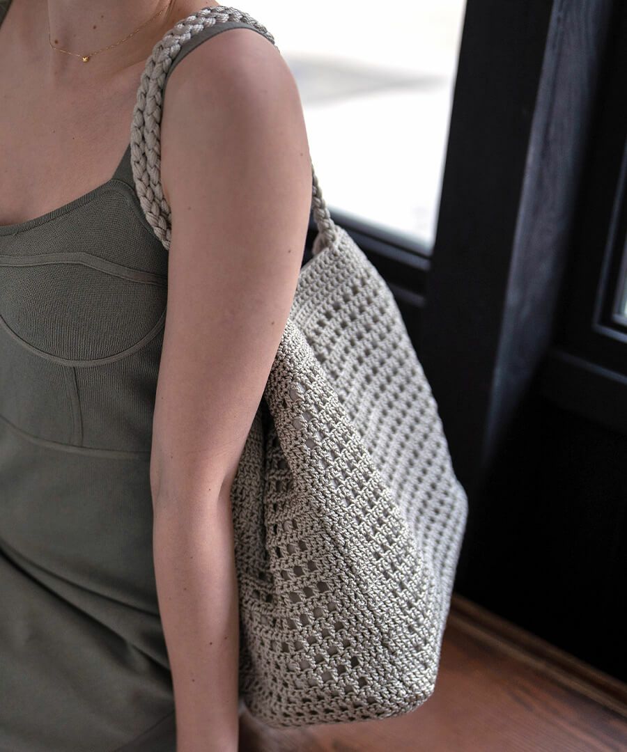  メッシュトートバッグ シンプル 大人 かわいい HAYNI. ヘイニ シルバーバッグ Diniya ディニヤ 　サイズ