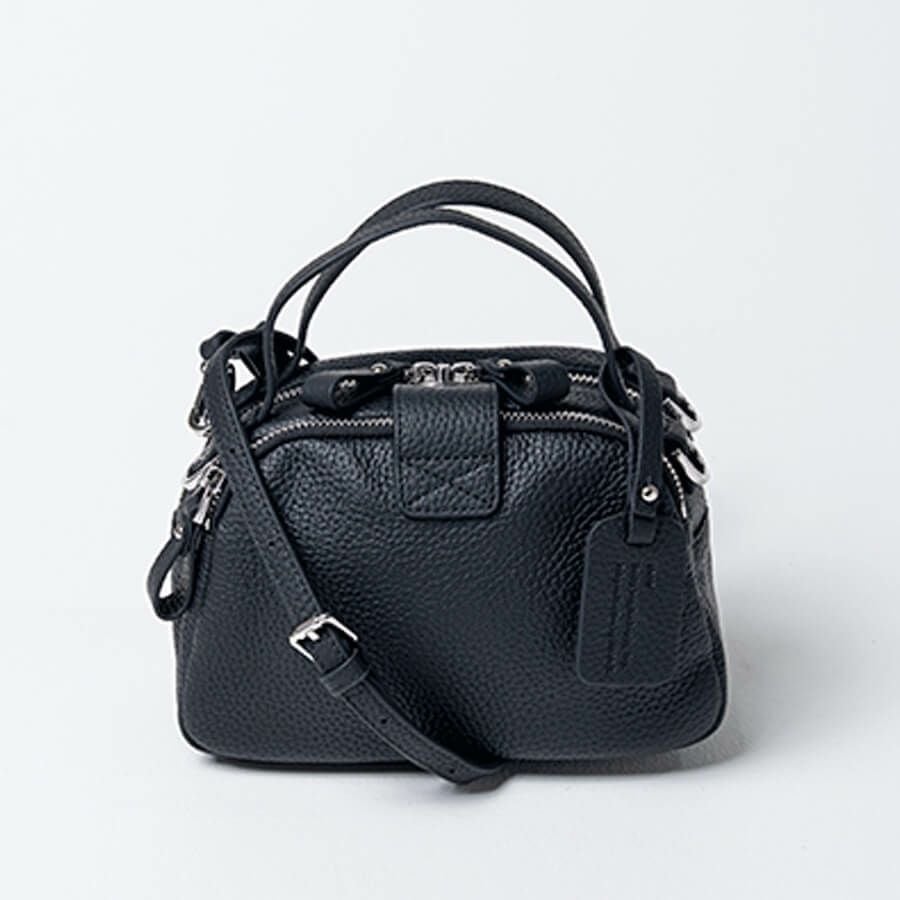 ショルダーバッグ レディース 斜めがけ ボストンバッグ 2way 大人 ワンマイル 小さめ 本革 牛革 バッグ レザー Baby Loche ベイビーロシェ ブラック