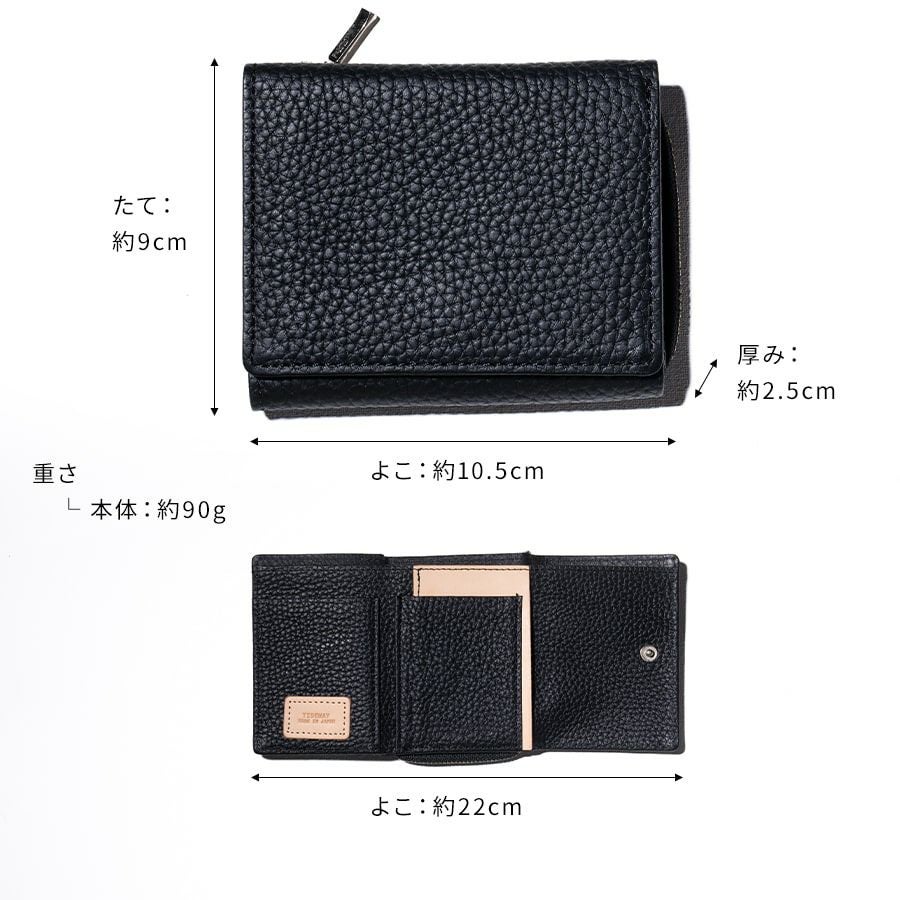TIDEWAY ブラック 三つ折り財布 Tideway Pd FOLD WALLET タイドウェイ 三つ折り財布【在庫限り