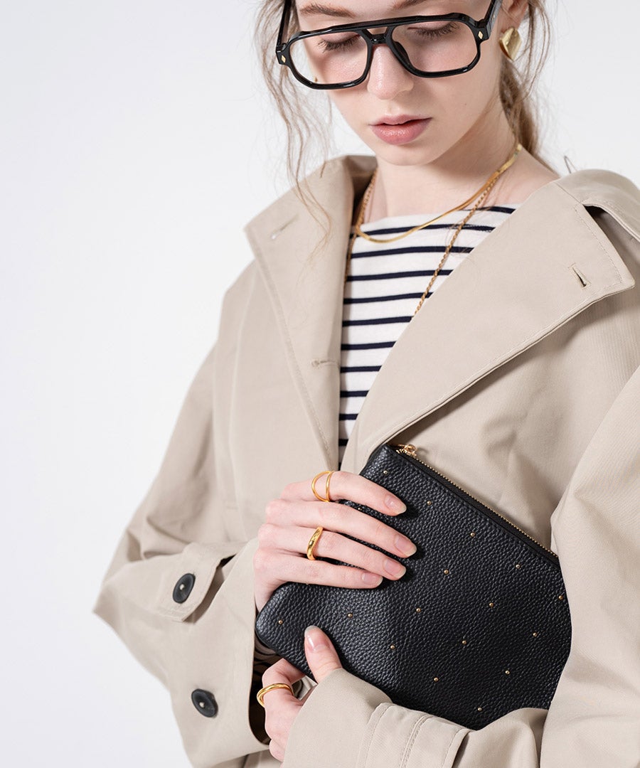 ほしにく　レザーポーチ Dot leather pouch ドットレザーポーチ Mサイズ | HAYNI ( ヘイニ