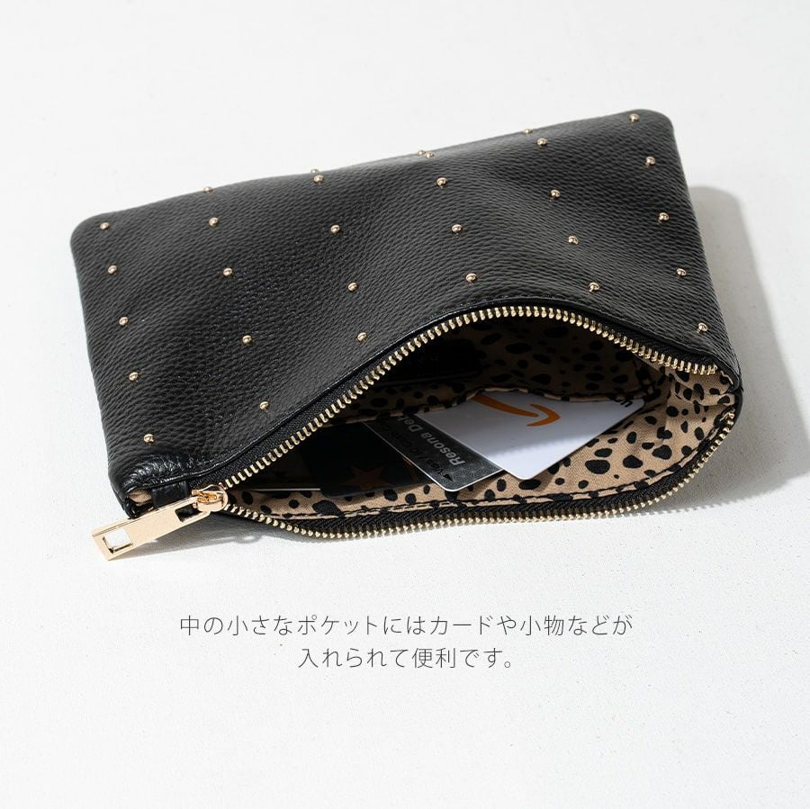 ドットレザーポーチ Mサイズ