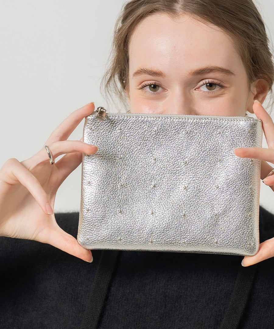 本革 ポーチ Dot leather pouch ドットレザーポーチ Mサイズ