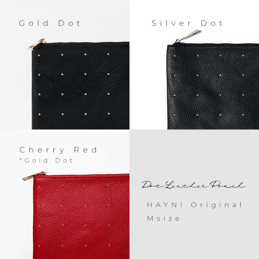 Dot leather pouch ドットレザーポーチ Mサイズ | HAYNI ( ヘイニ