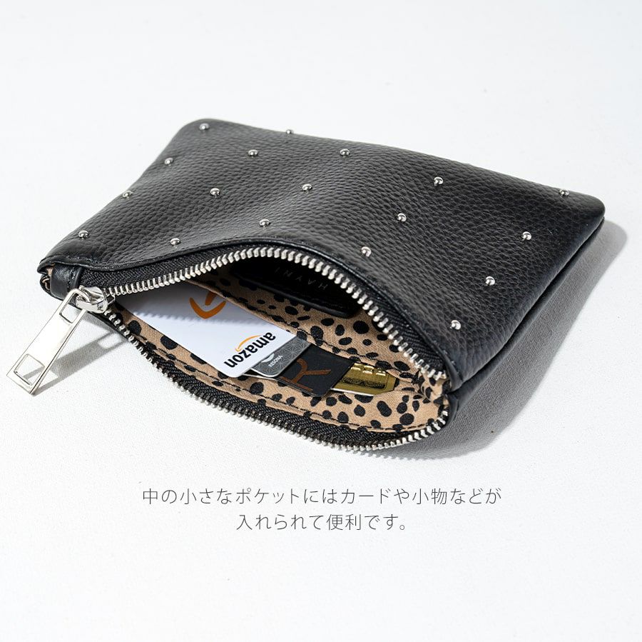500円OFFクーポン(会員限定)5/11(9:59)まで】Dot leather pouch ドット