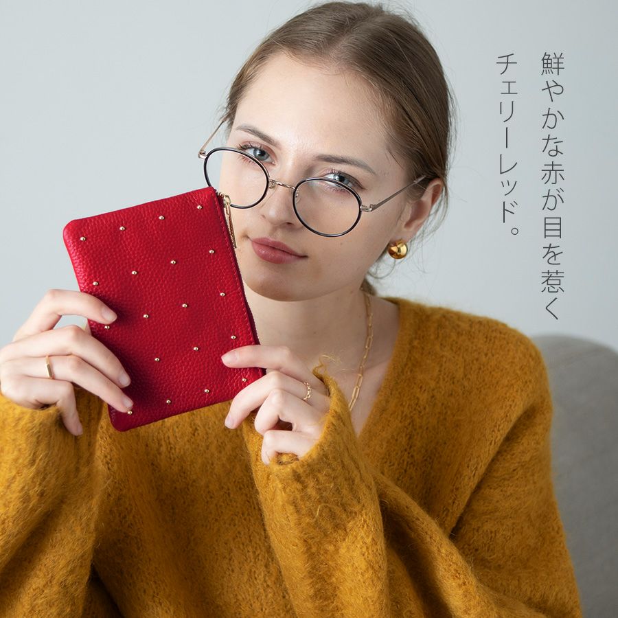 ドットレザーポーチSサイズ