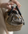 ねこ モチーフ 巾着 かごバッグ【Minetpanie ミネットパニエ】