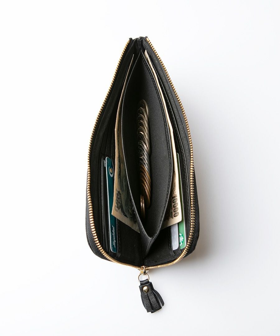小物 Pomtata dot wallet POMTATA ポンタタ ロングウォレット L字 長財布 ドットレザー | HAYNI