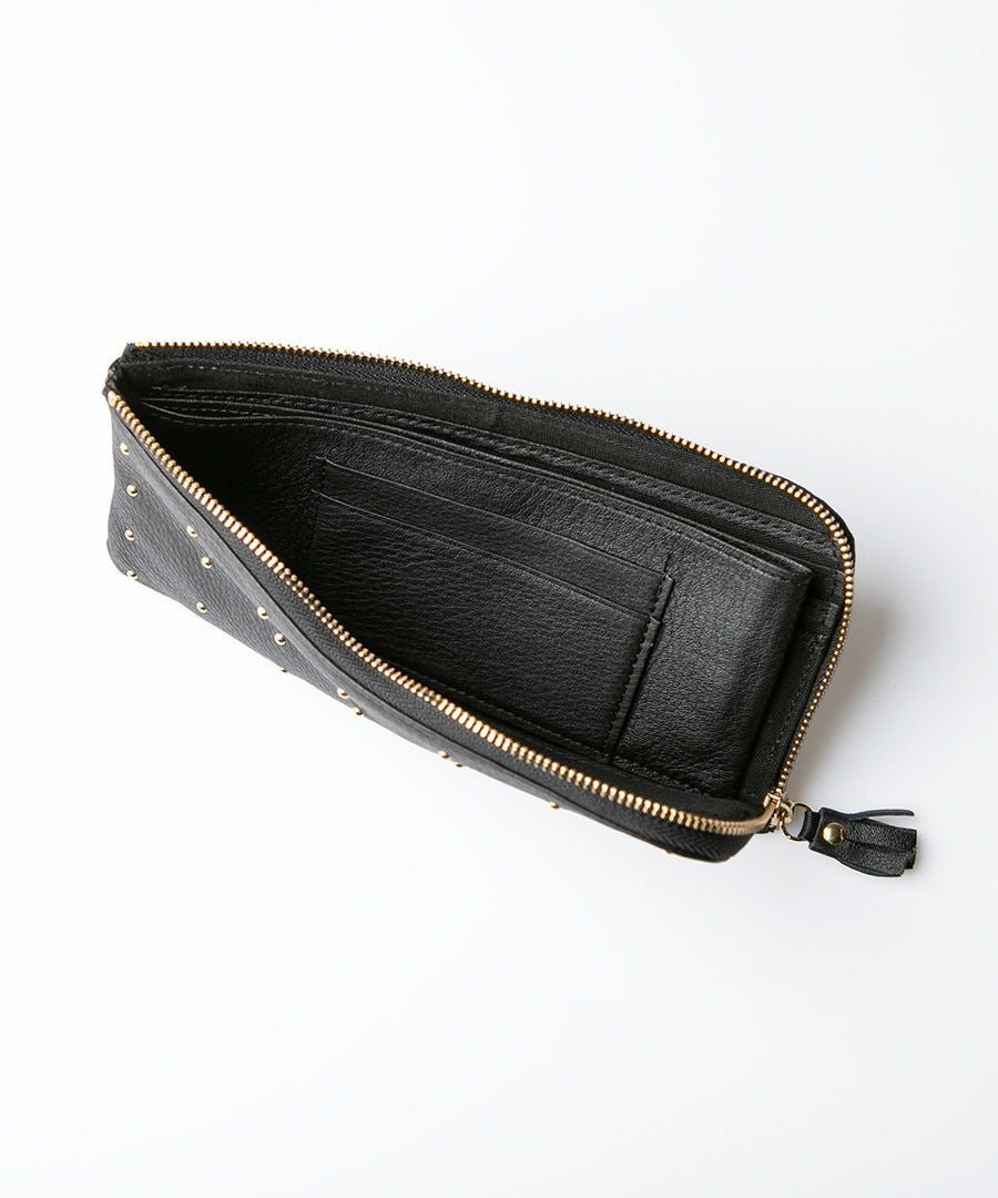 POMTATA ポンタタ ロングウォレット L字 長財布 ドットレザー