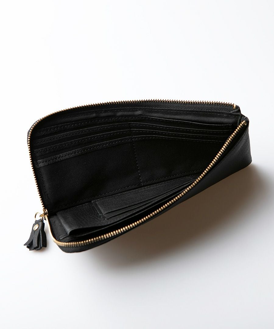 POMTATA ポンタタ ロングウォレット L字 長財布 ドットレザー