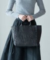 本革 牛革 スクエア トートバッグ POMTATA ポンタタ レザートート ブラック