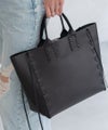 本革 牛革 スクエア トートバッグ POMTATA ポンタタ レザートート ブラック