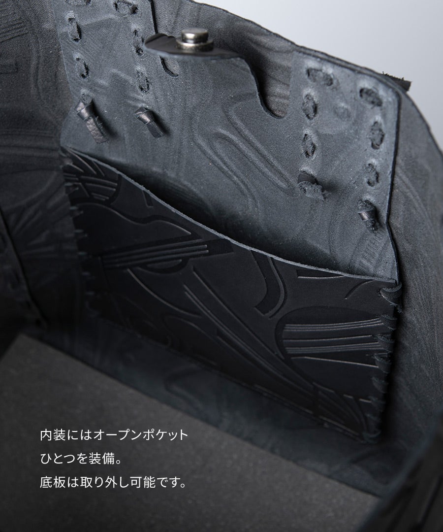 本革 牛革 スクエア トートバッグ POMTATA ポンタタ レザートート ブラック