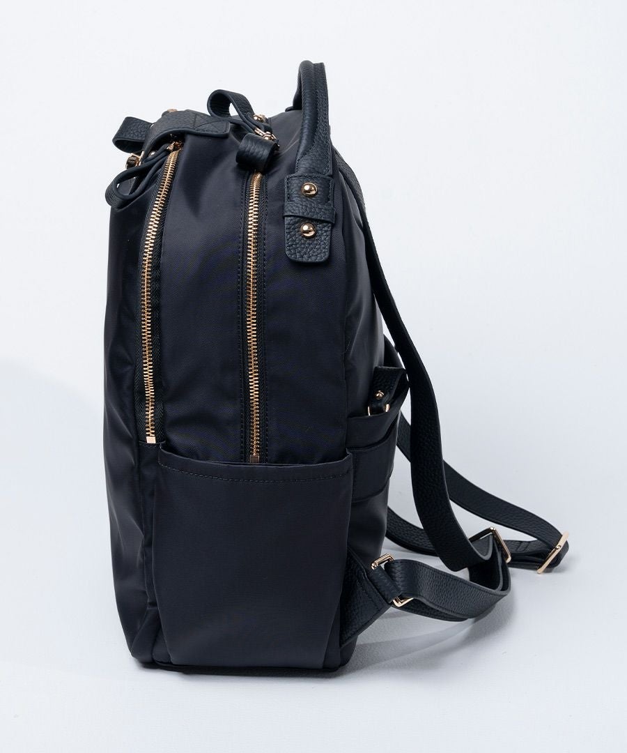 ナイロンバッグ はっ水 撥水 リュック デザイン展開あり Nylon Loche Ruck ナイロンロシェリュック【第2世代・改良版】 ブラック(ゴールド金具)