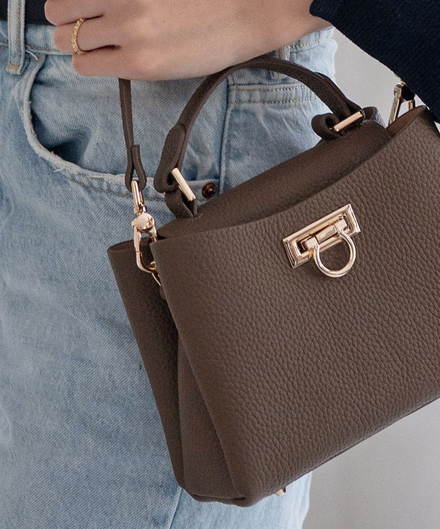 本革 ショルダーバッグ ミニバッグ Baby Marollet ベイビーマロエ グレージュ