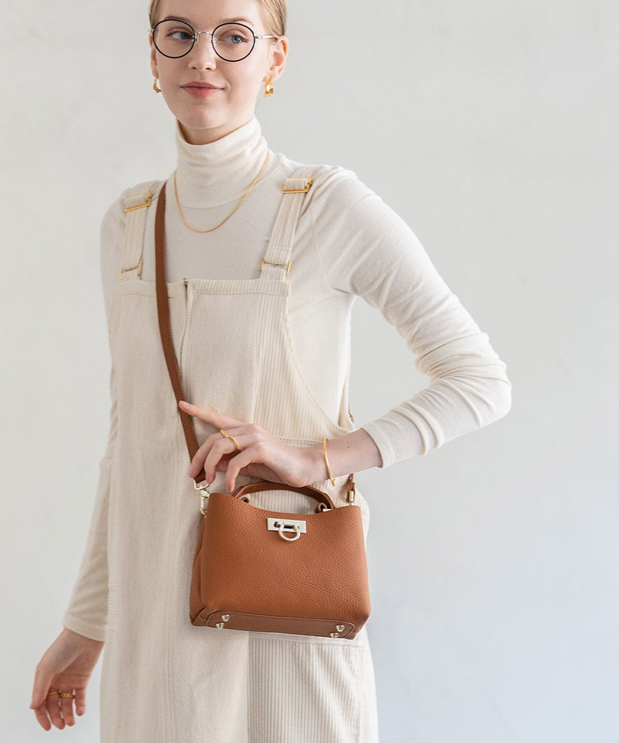 本革 ショルダーバッグ ミニバッグ Baby Marollet ベイビーマロエ トープ