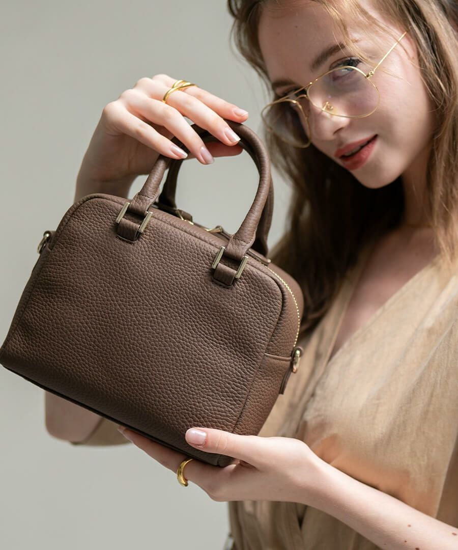 本革 2way スクエア ハンドバッグ ショルダーバッグ Carret カレ トープ