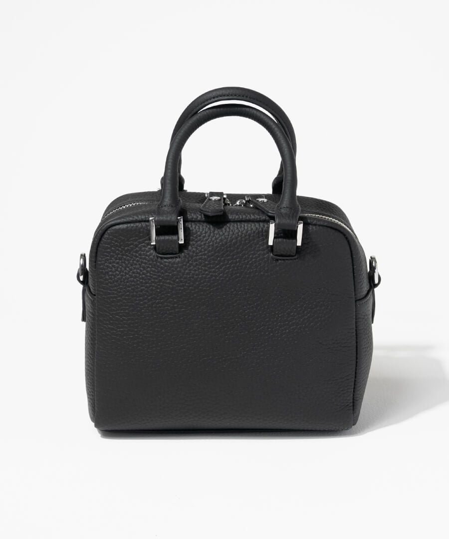 本革 2way スクエア ハンドバッグ ショルダーバッグ Carret カレ ブラック