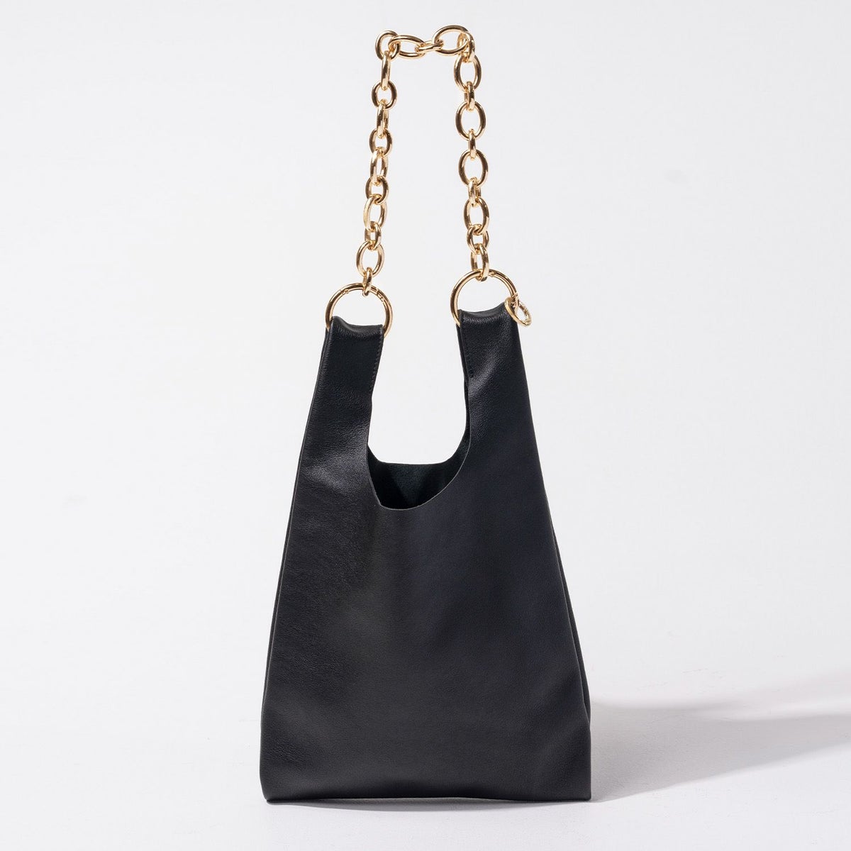 本革 2way　ハンドバッグ Gillda ジルダ  ブラック(ゴールド金具)