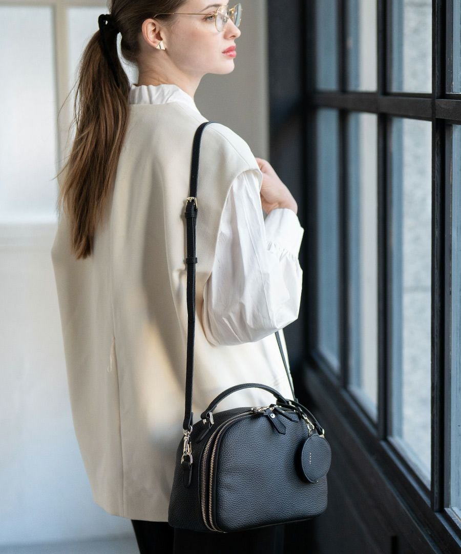 本革 2way ショルダーバッグ ハンドバッグ ボストンバッグ　Rumie ルミエ