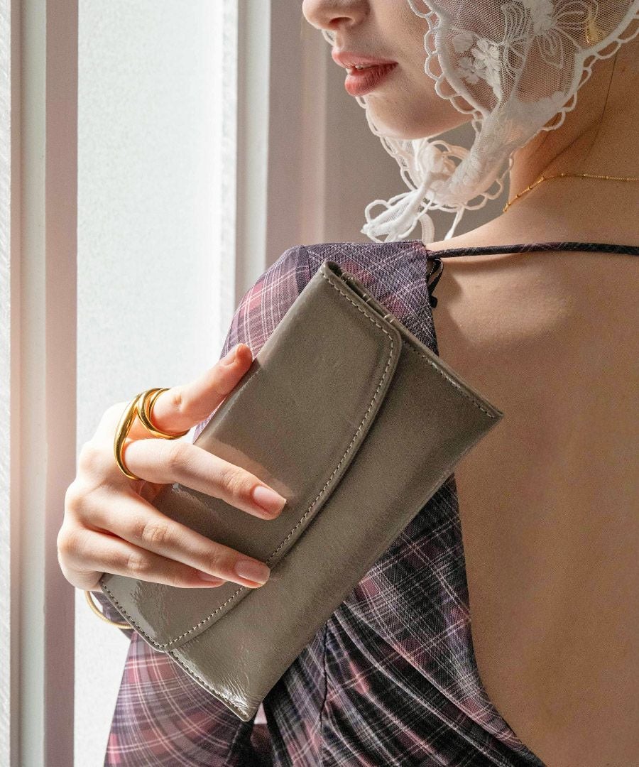 本革　エナメル 長財布 POMTATA ポンタタ ロングウォレット 長財布 エナメル