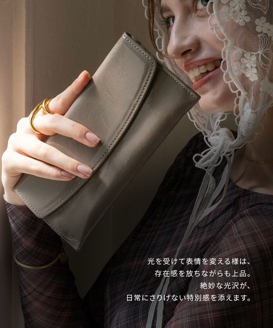 本革　エナメル 長財布 POMTATA ポンタタ ロングウォレット 長財布 エナメル