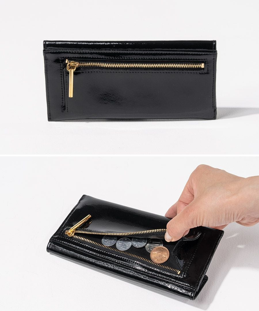 本革　エナメル 長財布 POMTATA ポンタタ ロングウォレット 長財布 エナメル