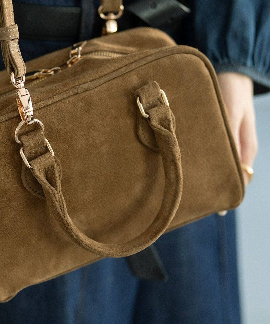 本革 スエード ミニボストンバッグ Baby Donusa ベイビードヌサ