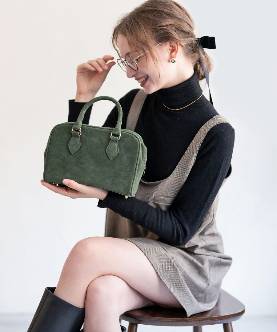 本革 スエード ミニボストンバッグ Baby Donusa ベイビードヌサ