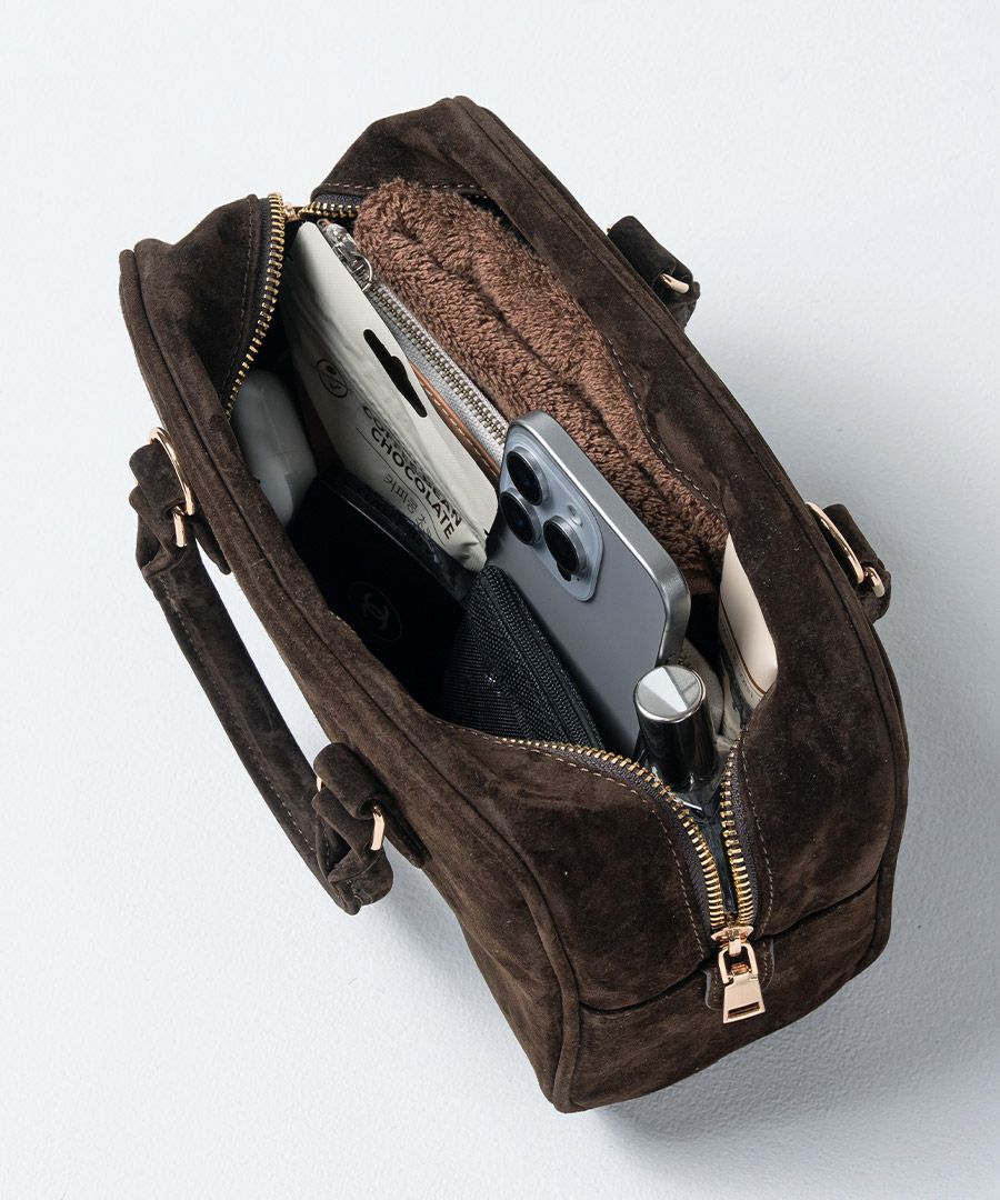 本革 スエード ミニボストンバッグ Baby Donusa ベイビードヌサ