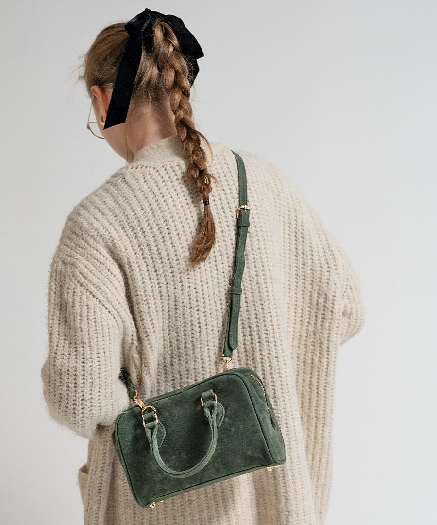 本革 スエード ミニボストンバッグ Baby Donusa ベイビードヌサ