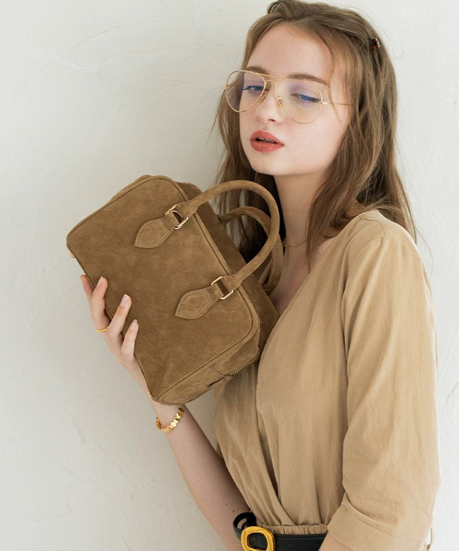 本革 スエード ミニボストンバッグ Baby Donusa ベイビードヌサ