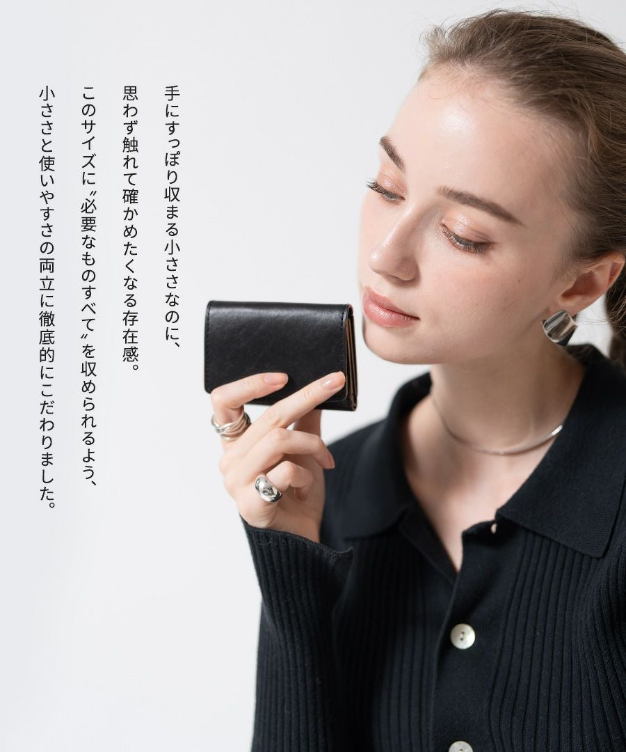 ヌメ革 本革 三つ折り財布 ウォレット レディース Soleiil ソレイユ