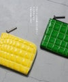 本革 L字ファスナー財布 POMTATA ポンタタ ウォレットL字ファスナーショートクロコ型押し 