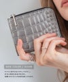 本革 L字ファスナー財布 POMTATA ポンタタ ウォレットL字ファスナーショートクロコ型押し
