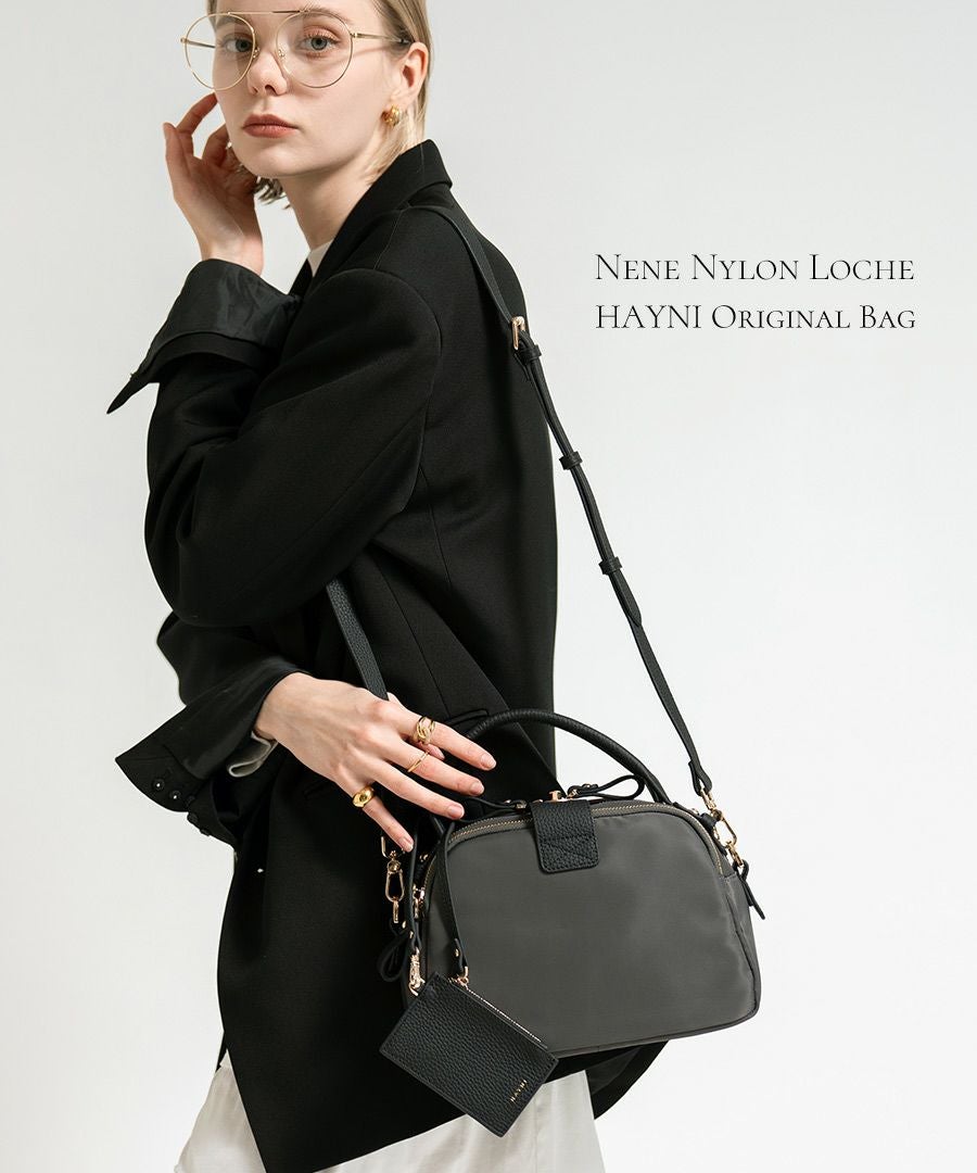 ナイロン 2way ショルダーバッグ ハンドバッグ 【 Nene Nylon Loche ネネナイロンロシェ 】
