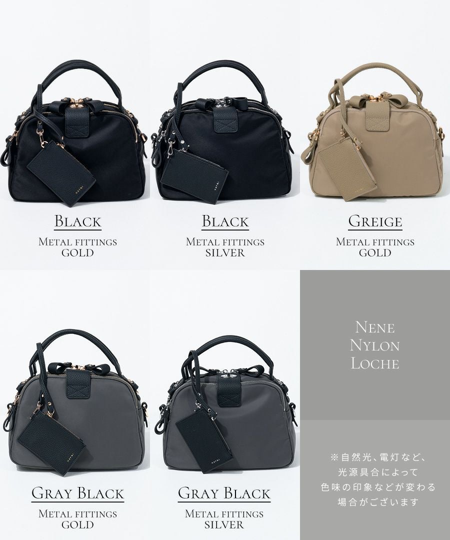 ナイロン 2way ショルダーバッグ ハンドバッグ 【 Nene Nylon Loche ネネナイロンロシェ 】