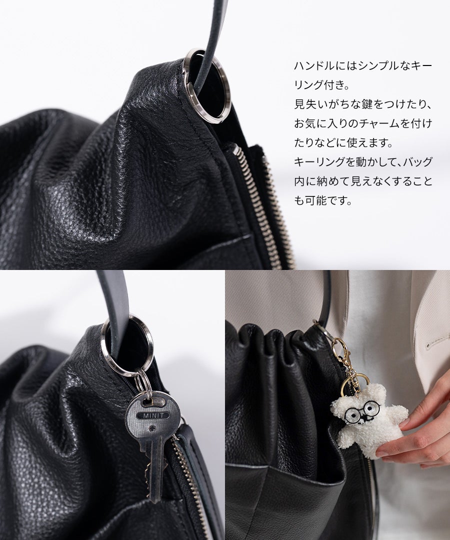 本革 ワンショルダーバッグ POMTATA ポンタタ ティオ MAトート ブラック