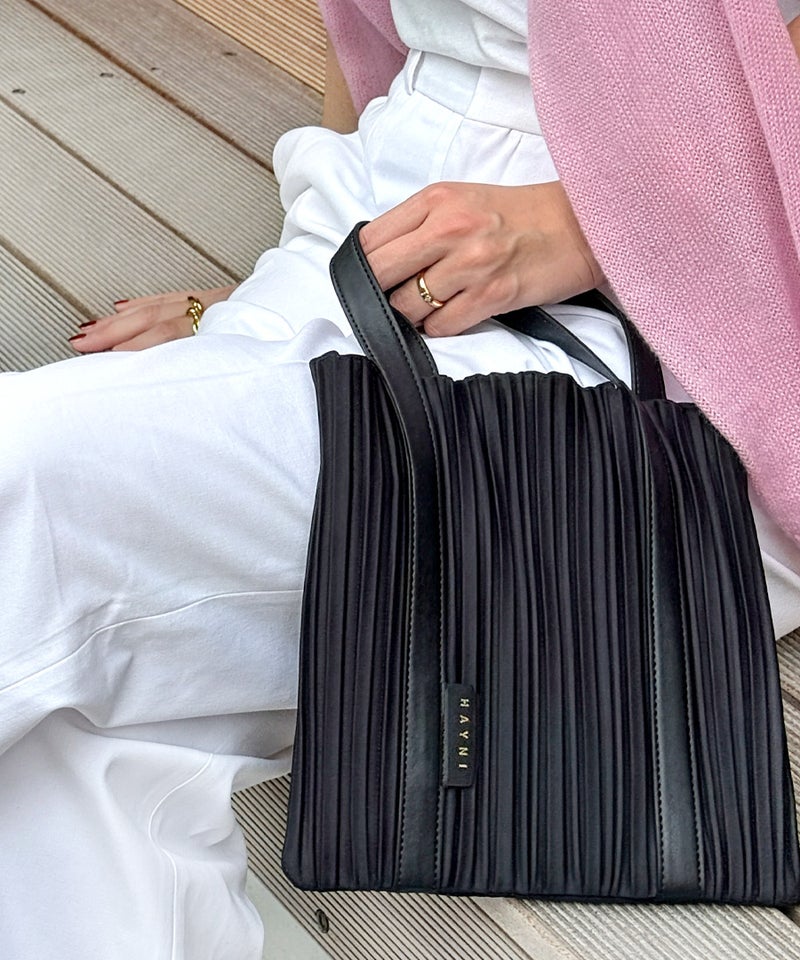 プリーツバッグ ハンドバッグ Risele リゼル Sサイズ グレー×グレー