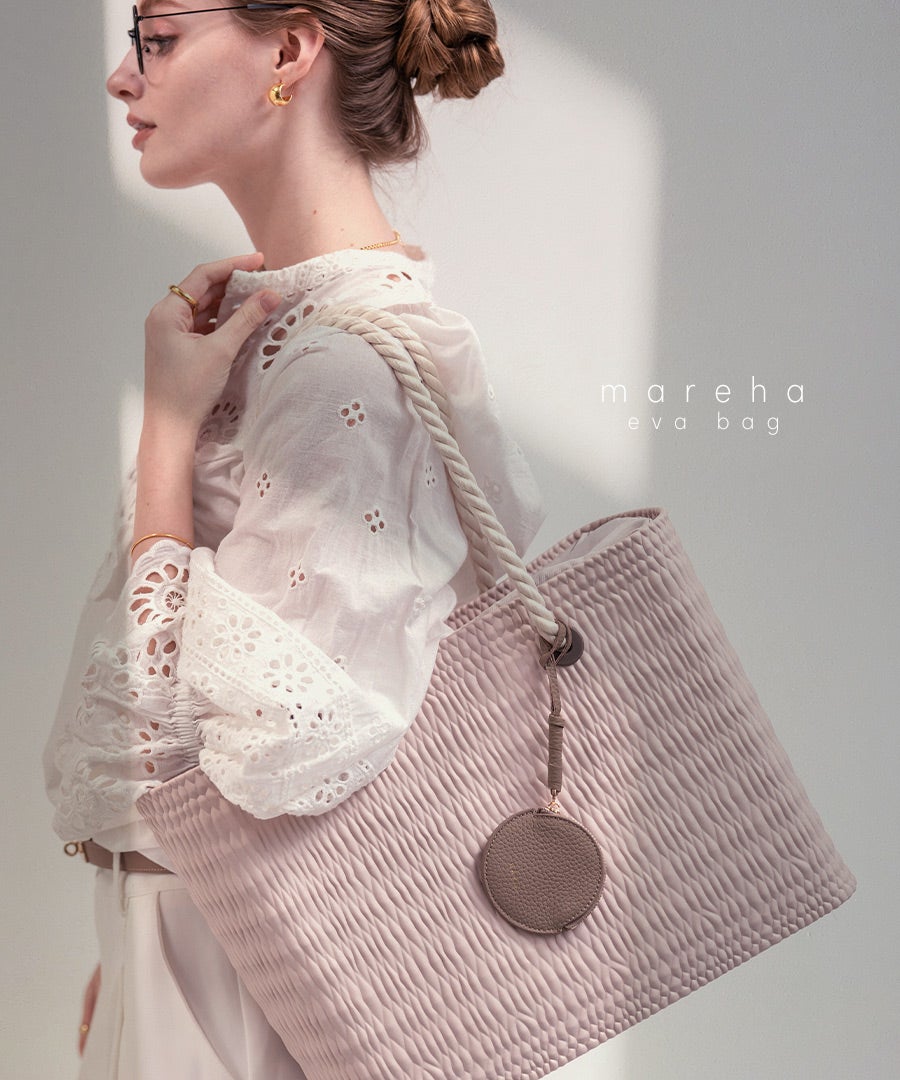 かごバッグ シルバー 巾着 オリジナルチャーム Mareha マレハ ピンク