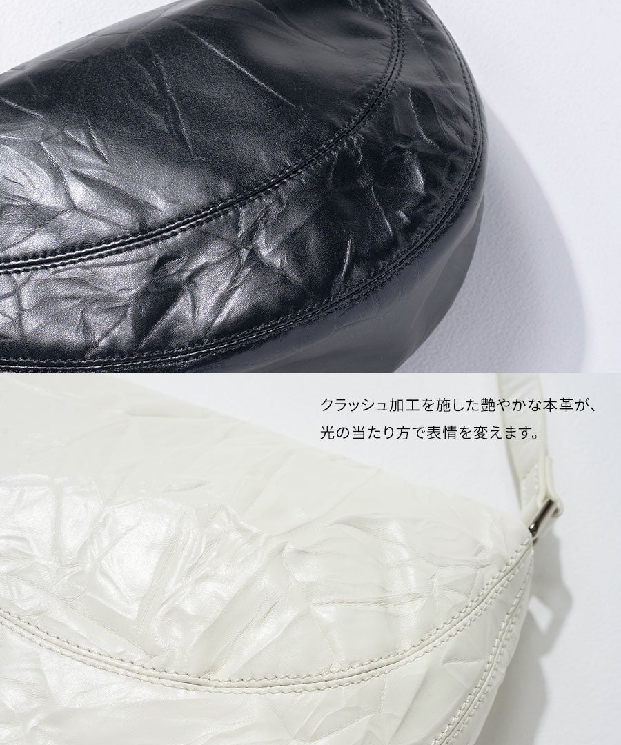 本革 バディバッグ ショルダーバッグ 月形バッグ Arlles アルル