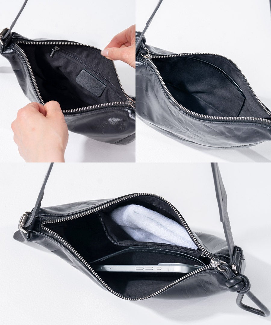 本革 バディバッグ ショルダーバッグ 月形バッグ Arlles アルル