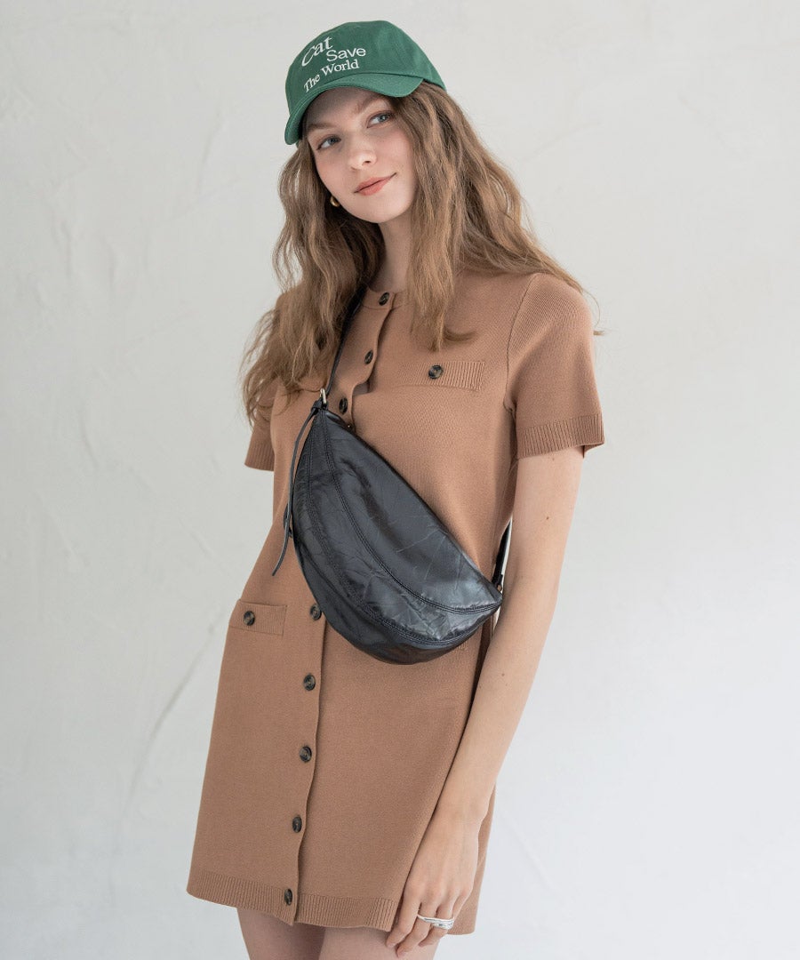 本革 バディバッグ ショルダーバッグ 月形バッグ Arlles アルル