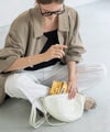 本革 バディバッグ ショルダーバッグ 月形バッグ Arlles アルル