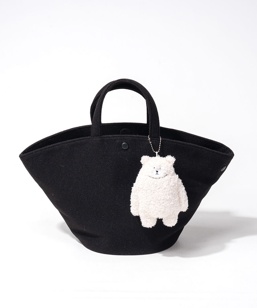 くまチャーム付き トートバッグ Bellumy ベルミー ブラック(シルバー金具)