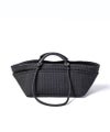 トートバッグ ヌビ風キルティング 【Nubina ヌビナ】 ブラック(シルバー金具)